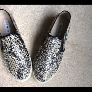 Steve Madden snake print slip on shoes
